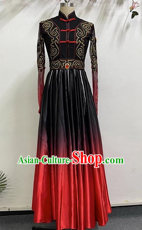 Art Test Big Skirt Ethnic Performance Costume China Mongolian Dance Art Test Practice Elegant Big Swing Costume