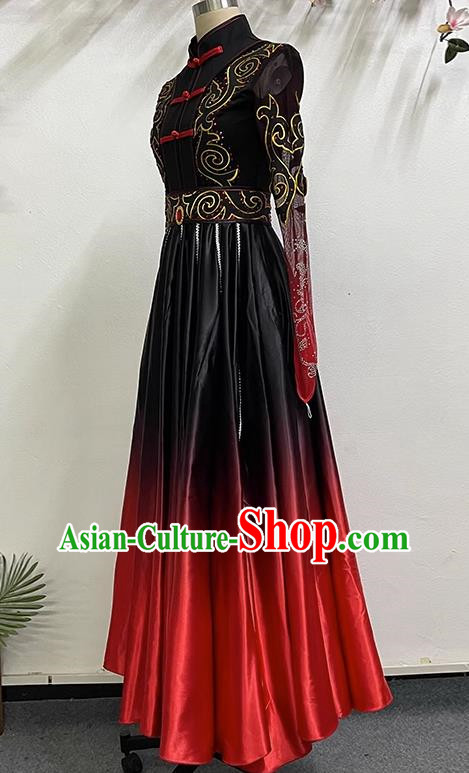 Art Test Big Skirt Ethnic Performance Costume China Mongolian Dance Art Test Practice Elegant Big Swing Costume