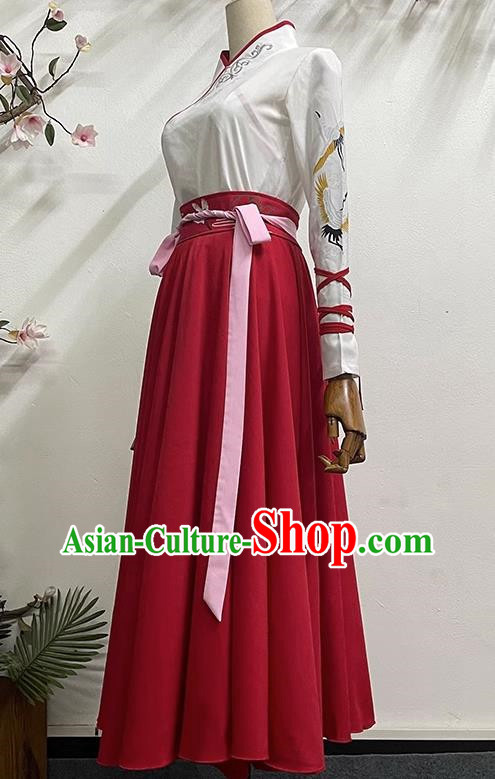 China Classical Dance Book Simple Simple Solid Color Elegant Long Skirt Practice Ancient Style Dance Costume
