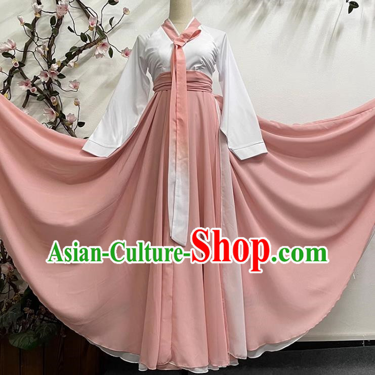 White Powder Korean Dance Praying for Style Group Dance Big Skirt Student Stage Ethnic Performance Costume