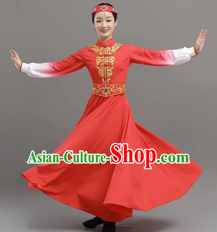 China Mongolian Performance Clothing Self Cultivation Ethnic Style Performance Clothing Elegant Big Swing Art Test Female Adult Dance Clothing