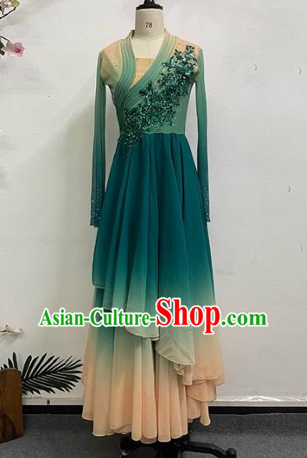 China Classical Dance Clothing Female Elegant Self Cultivation Large Skirt Gradient Color Performance Clothing Art Examination Clothing Performance Clothing