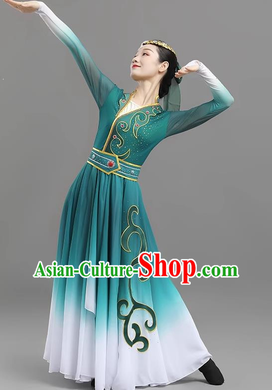 China Mongolian Clothing Elegant Gradient Large Swing Skirt Art Test Adult Self Cultivation Performance Clothing Ethnic Style Performance Clothing