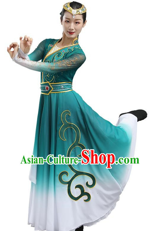 China Mongolian Clothing Elegant Gradient Large Swing Skirt Art Test Adult Self Cultivation Performance Clothing Ethnic Style Performance Clothing