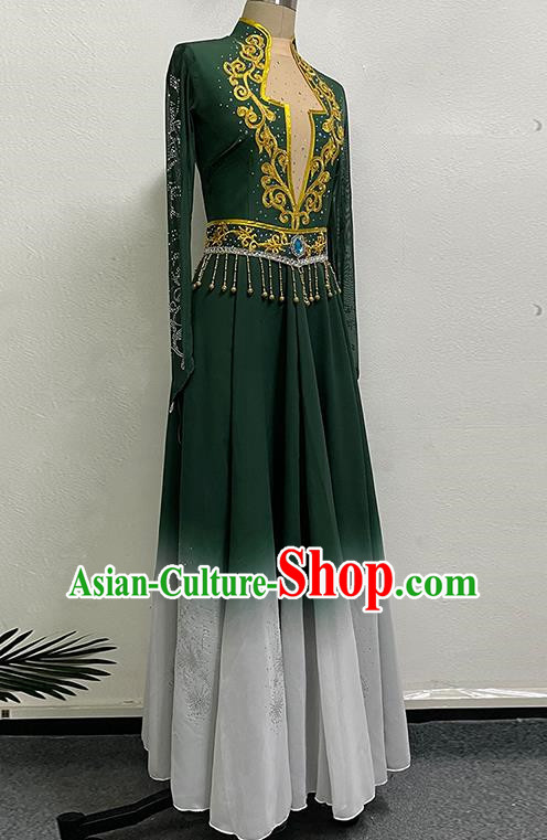 China Xinjiang Uyghur Dance Ethnic Swing Skirt Performance Costumes Women Grading Practice Costumes Uyghur Stage