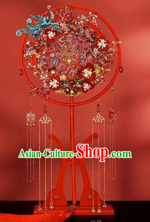 Wedding Fan Group Fan Wedding Bride Xiuhe Double Sided Embroidery Hi Fan Out Wedding Fan Chinese Wedding Fan Female Embroidery