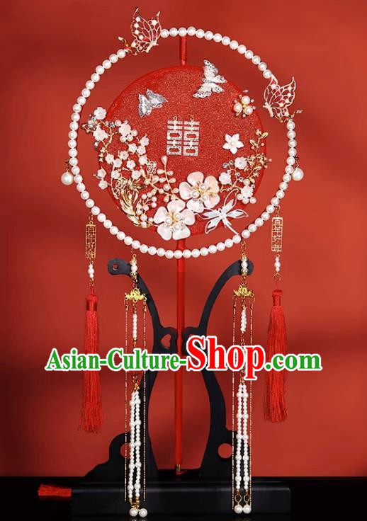 Round Fan Wedding Bride Xiuhexi Fan Out Wedding Fan Chinese Wedding Red