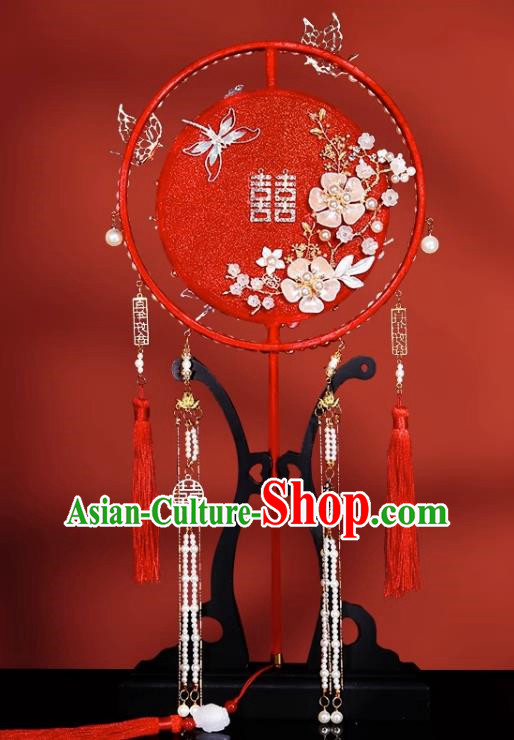 Round Fan Wedding Bride Xiuhexi Fan Out Wedding Fan Chinese Wedding Red