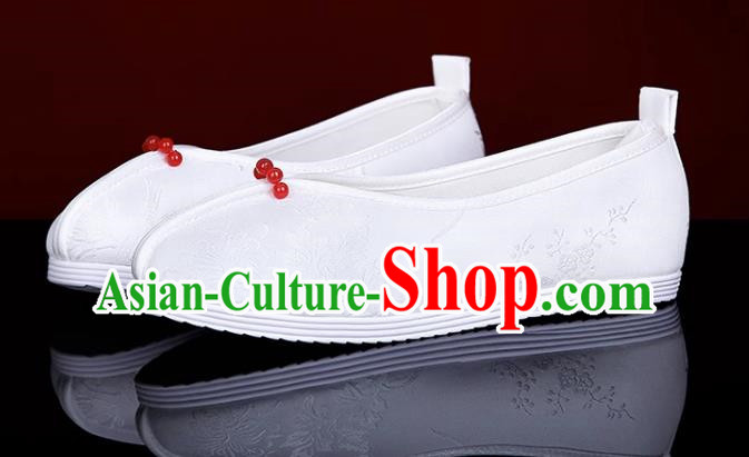 Brocade Plum Orchid Bamboo Silk Jacquard Hanfu Shoes Women Ancient Cloth Shoes