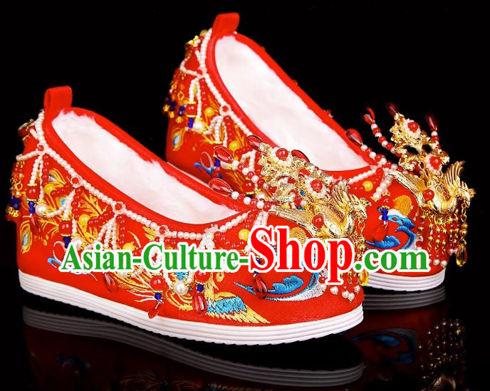 Xiuhe Wedding Shoes Zhenghong Phoenix Customized Chinese Style Bridal Embroidered Shoes