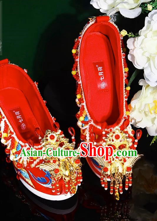 Xiuhe Wedding Shoes Zhenghong Phoenix Customized Chinese Style Bridal Embroidered Shoes