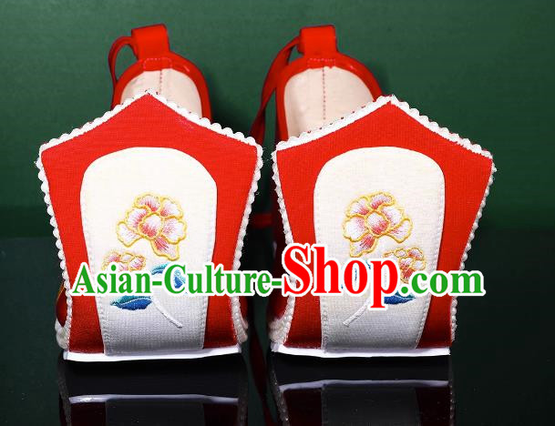 Women Hanfu Shoes Women Embroidered Phoenix Big Red Shoes