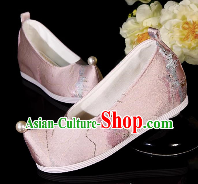 Hanfu Shoes Ink Painting Hand Embossed Raised Toe Cloth Shoes