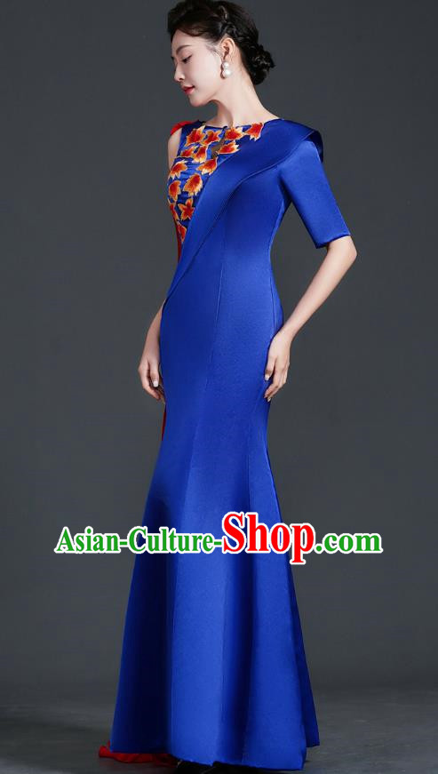 Chinese Design High End Mermaid Evening Dress Guzheng Adult Chorus Clothing Annual Meeting Dress Catwalk Costume