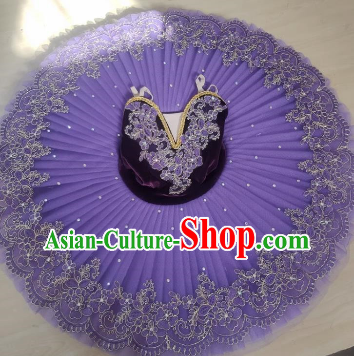 Professional Swan Lake Dance Performance Costumes Children Ballet Skirt Girls Tutu Skirt Lilac Sleeping Beauty Costumes