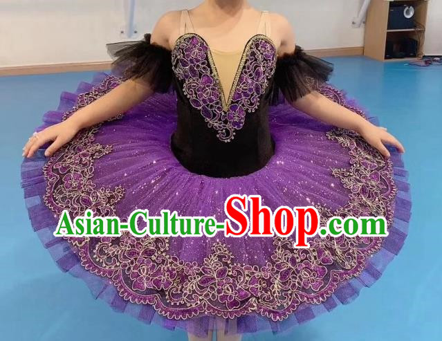 Professional Swan Lake Dance Performance Costumes Children Ballet Skirt Girls Tutu Skirt Lilac Sleeping Beauty Costumes