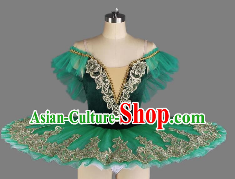 Ballet TUTU Skirt Children Emerald Little Swan Tutu Skirt Professional Girls Swan Lake Dance Costume