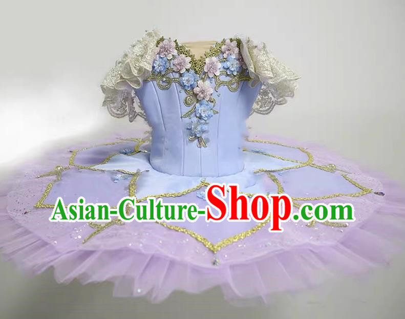 Children Flower Fairy Sleeping Beauty Professional Ballet Skirt Costumes Girls Ballet TUTU Gauze Skirt Petit Skirt