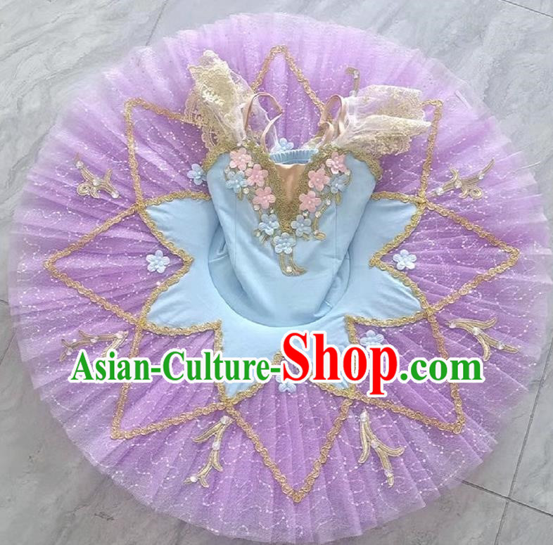 Children Flower Fairy Sleeping Beauty Professional Ballet Skirt Costumes Girls Ballet TUTU Gauze Skirt Petit Skirt