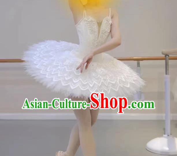 Tutu White Ballet Skirt Adult Professional Gauze Skirt Children Fluffy Little Swan Girls Swan Lake Performance Clothing