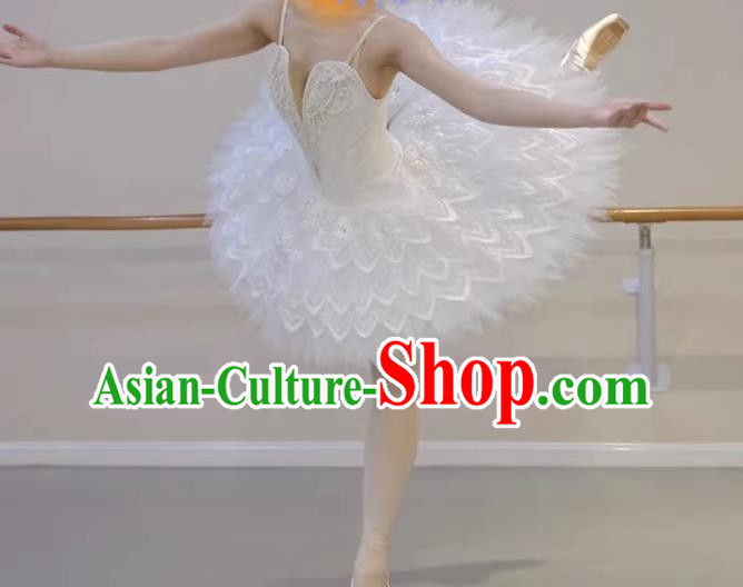 Tutu White Ballet Skirt Adult Professional Gauze Skirt Children Fluffy Little Swan Girls Swan Lake Performance Clothing