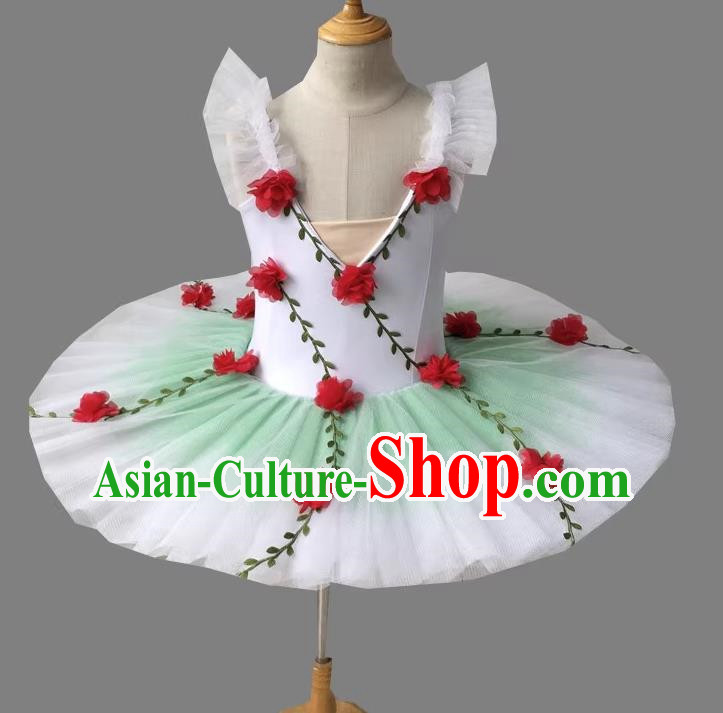 Ballet Skirt Gradient Tutu Skirt Children Swan Lake Girls Fluffy Professional Little Swan Suspenders Costumes