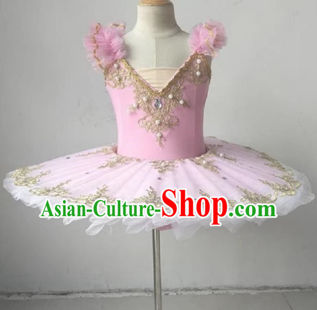 Pink Ballet Skirt TUTU Children Tutu Skirt Swan Lake Dance Sling Gauze Skirt Little Swan Female Performance Costume