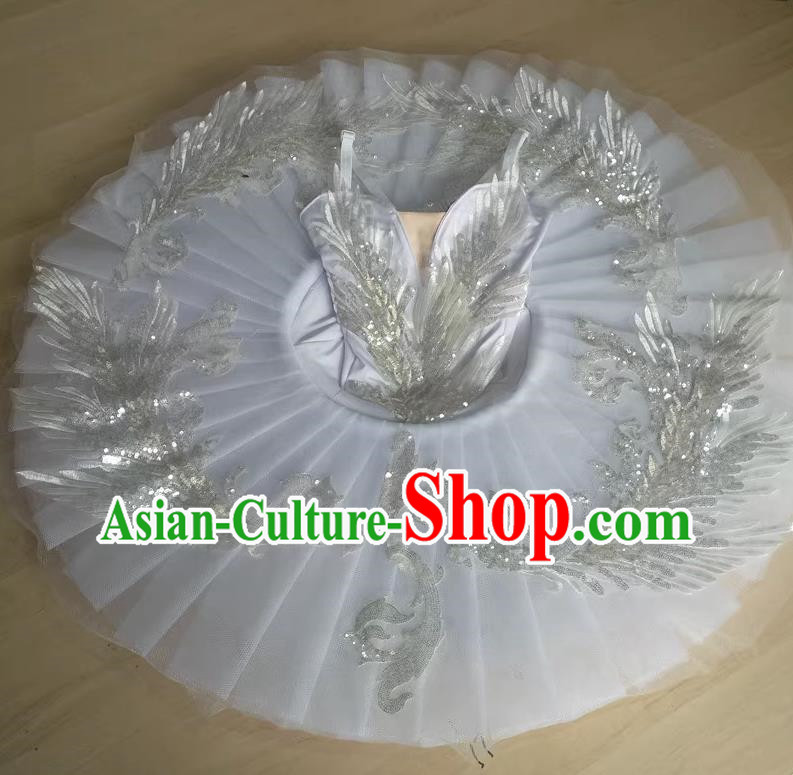 Girls Ballet Dance Skirt Children Professional Ballet Performance Costume Swan Lake TUTU Skirt Fluffy Little Swan