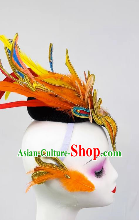 Dance Drama Crested Ibis Dance Dance Performance Feather Three Dimensional Headdress Children Performance Stage Performance Dance Hair Accessories Catwalk
