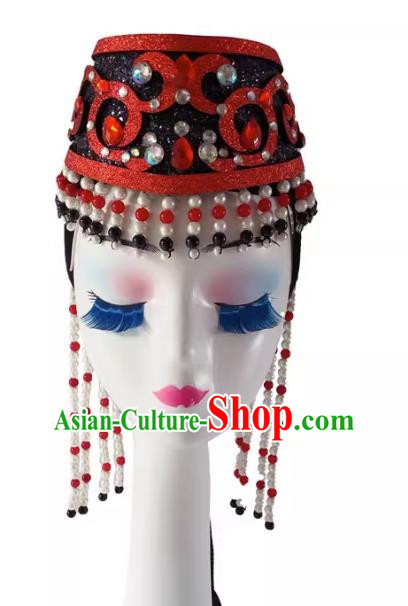 Mongolian Dance Headdress Mongolian Dance Ordos Art Examination Song And Dance Theater Top Bowl Performance Headwear