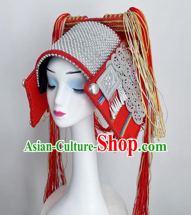Ethnic Style Art Test Minority Dance Performance Yao And Miao Buyi Red Dance Headdress