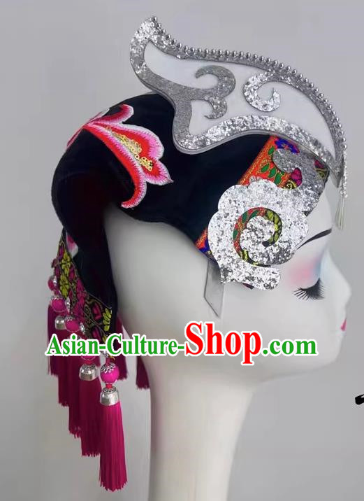 Ethnic Dance Bouyei Miao Tujia Big Flower Embroidery Headdress Headdress Performance Headdress For Art Examination