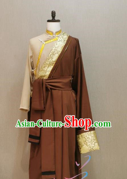 Tibetan Clothing Men Traditional Tibetan Robe Clothing Spring and Autumn National Clothing