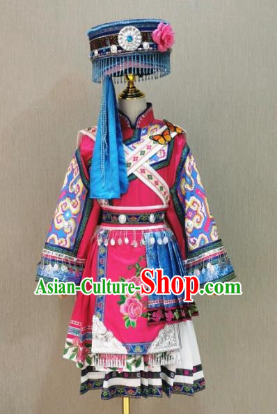 Children Naxi Yi Yao Minority Solo Performance Costumes