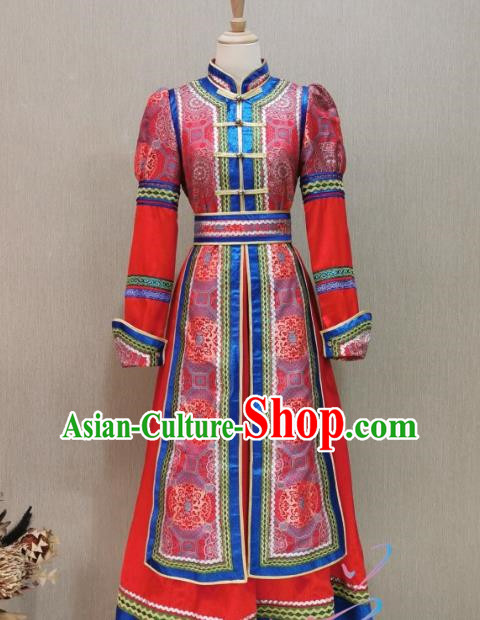 Female Mongolian Robe National Style Host Singing and Dancing Catwalk Mongolian Life Clothing