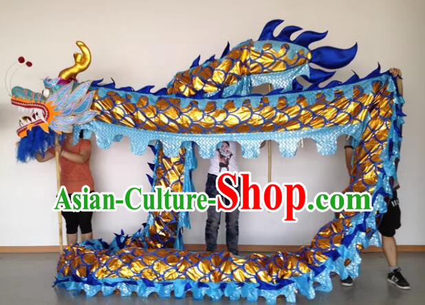 Professional Blue Dancing Dragon Lantern Festival Celebration Dragon Parade Costumes Complete Set