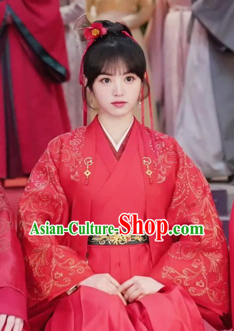 China Wedding Dress TV Series Ancient Bride Costumes Ms Cupid In Love Woman Matchmaker Shangguan Ya Clothing