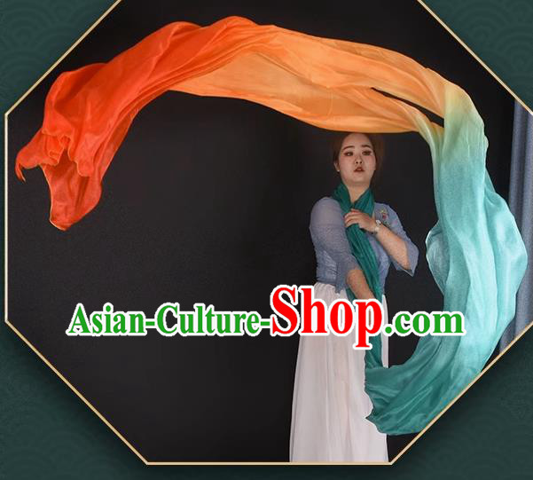 China Women Solo Dance Fan Handmade Long Ribbon Classical Dance Silk Water Sleeve