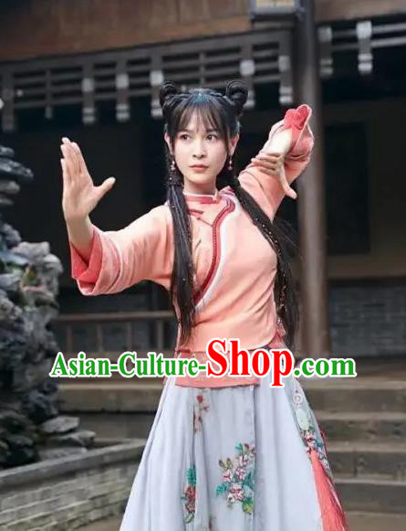 China Ancient Heroic Woman Costumes Qing Dynasty Female Escort Outfit Wuxia TV Series Fei Hu Wai Zhuan Heroine Ma Chunhua Clothing