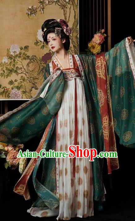 China Woman Red Hanfu Dress Tang Dynasty Imperial Consort Clothing Ancient Royal Empress Costumes