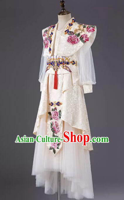 Top China Show Embroidered Costume Children Catwalks Clothing Model Contest Dress