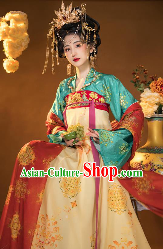 China Ancient Palace Woman Costumes Traditional Ruqun Hanfu Dress Tang Dynasty Empress Clothing