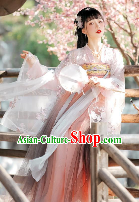 China Traditional Ruqun Hanfu Dress Song Dynasty Young Woman Costumes Ancient Royal Princess Clothing