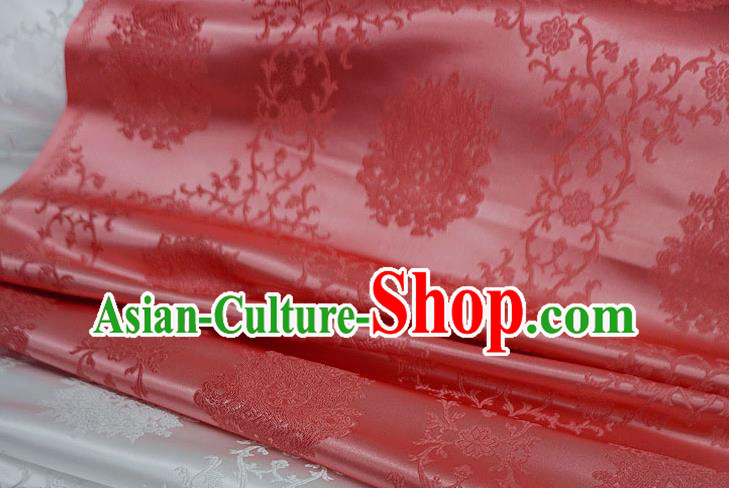 China Traditional Brocade Fabric Hanfu Ancient Costume Cloth Watermelon Red Drapery