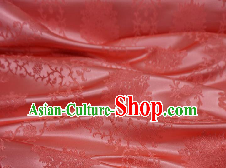 China Traditional Brocade Fabric Hanfu Ancient Costume Cloth Watermelon Red Drapery
