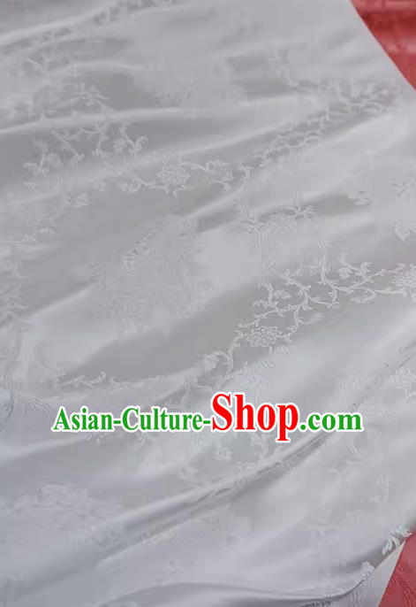 China White Drapery Traditional Brocade Fabric Hanfu Ancient Costume Cloth