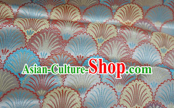 Silver White China Drapery Traditional Brocade Fabric Hanfu Classical Pine Needle Pattern Design Cloth