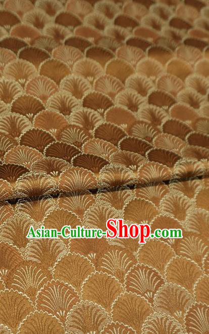 Brown China Classical Pine Needle Pattern Design Cloth Hanfu Drapery Traditional Brocade Fabric