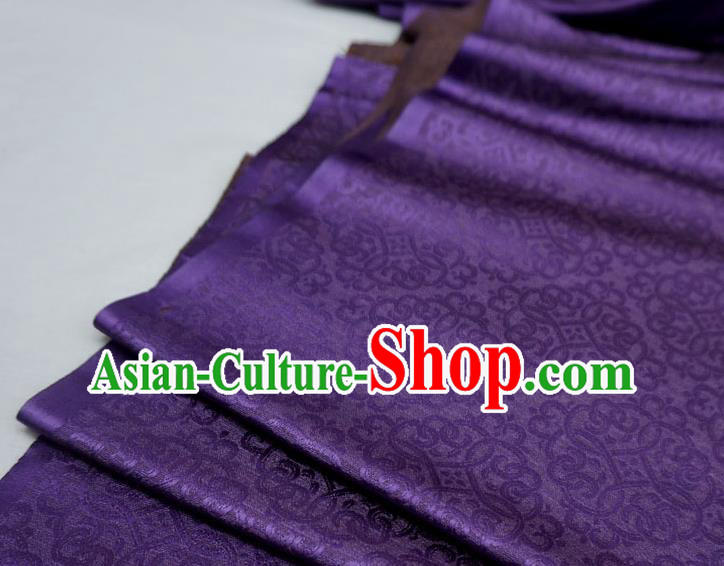 Purple China Classical Good Luck Pattern Design Cloth Tang Dynasty Hanfu Drapery Traditional Brocade Fabric