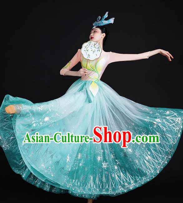 Opening Dance Big Swing Skirt Performance Costume Female Large Stage Singing Dancer Long Skirt Modern Dance Costume Dress